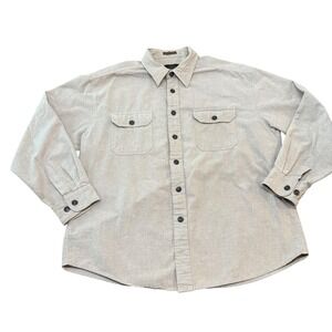 Men's 100% Cotton Chamois Shirt  Beige Outdoor Boho Earthy Large